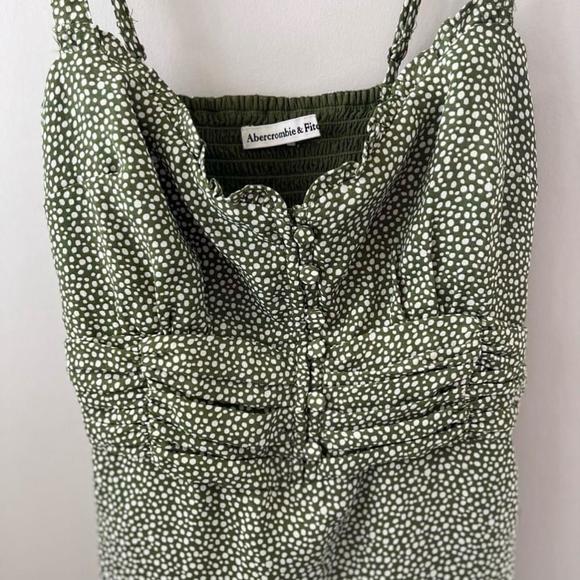 ABERCROMBIE & Fitch Green Polka Dot Mini Dress Women’s Size Small - Picture 6 of 10